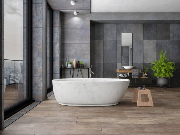 Dark bathroom tile | Flooring Concepts